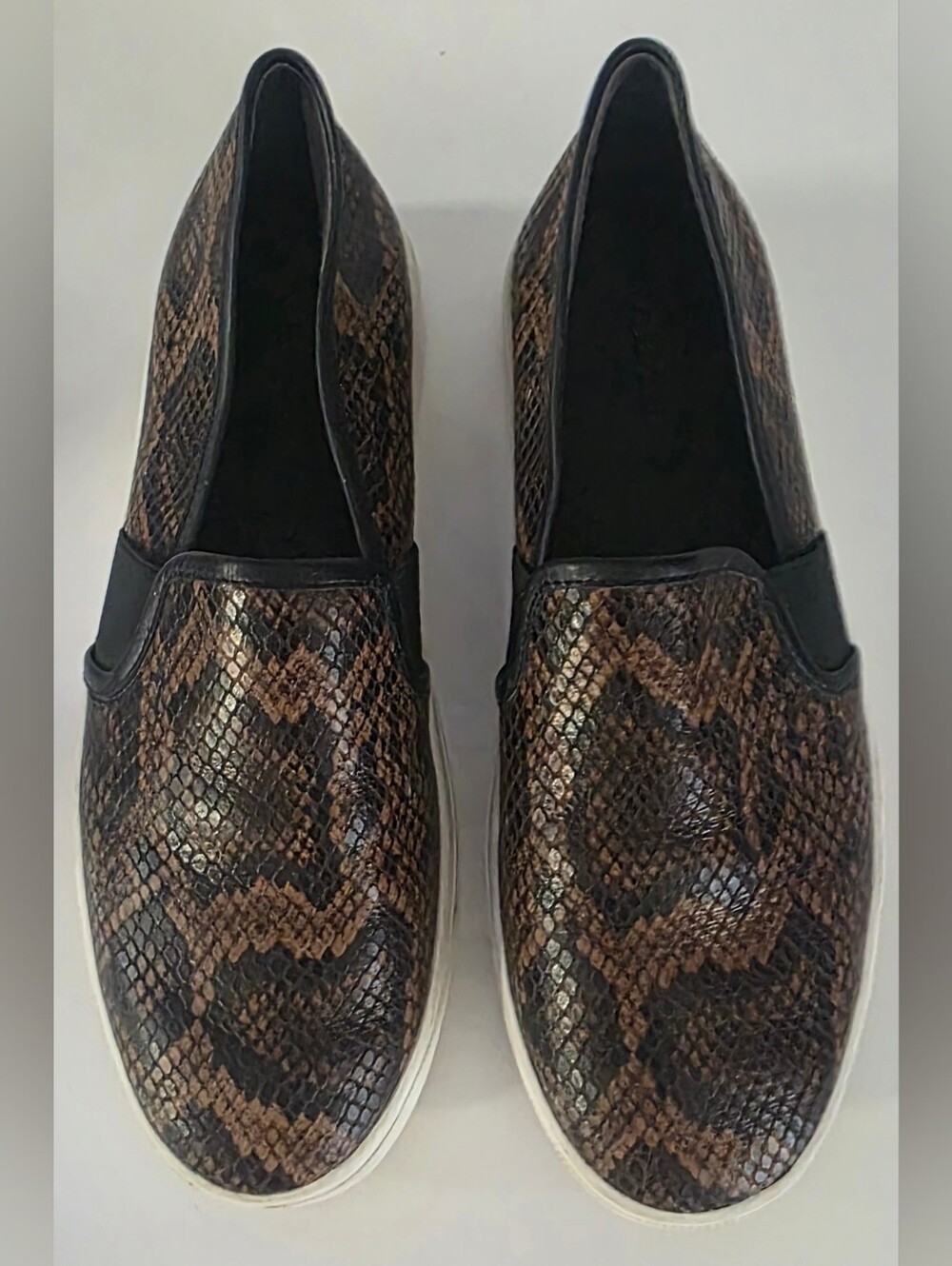 Vince Snake-Print Leather Loafers